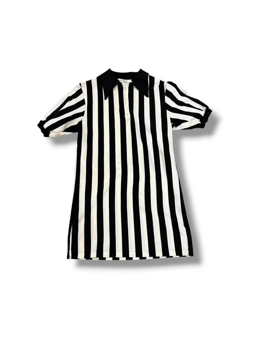 Vintage Black and White Pinstripe Polo Shirt